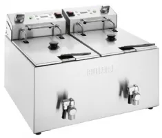 Friteuse professionnelle à poser monophasé 2 x 8 l - buffalo - cu621 - Buffalo - CU621