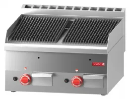 Grill pierre de lave professionnel gaz à poser avec grille en fonte 600x600x280 mm - Gastro M - GN028 Grill pierre de lave professionnel gaz à poser avec grille en fonte 600x600x280 mm - Gastro M - GN028