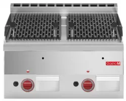 Photo 2 - Grill pierre de lave professionnel gaz à poser avec grille en fonte 600x600x280 mm - gastro m - gn028 - Gastro m - GN028