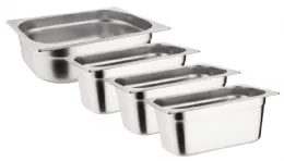 Lot de 4 bacs gastronorme inox 17,3 L - Vogue - S726