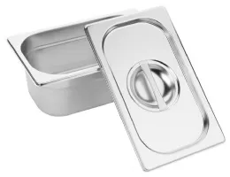 Photo 3 - Lot de 6 bacs gastronorme inox gn 1/9 avec couvercles capacité 4,8 l - vogue - s430 - Vogue - S430