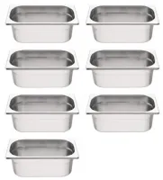 Photo 2 - Lot de 7 bacs gastronorme gn 1/4 inox 17,5 l - vogue - s408 - Vogue - S408
