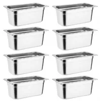 Photo 2 - Lot de 8 bacs gastronorme gn 1/3 inox 29,6 l - vogue - s728 - Vogue - S728