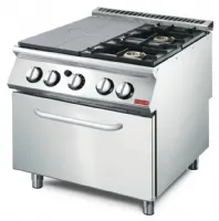Plaque coup de feu gaz 2 feux vifs et four sur four 19,7 kw - gastro m - gl934 - Gastro M - GL934