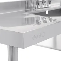 Photo 4 - Plonge double en acier inoxydable centraux et 2 égouttoirs 2400x600x900 mm - vogue - u910 - Vogue - U910