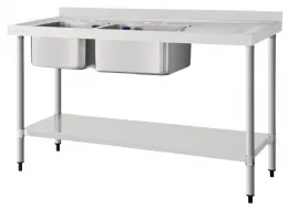 Plonge égouttoir à droite inox 1500x600x900 mm - Vogue - DY824 - Vogue - DY824