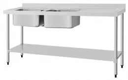 Plonge égouttoir à droite inox 1800x600x900 mm - vogue - dy827 - Vogue - DY827