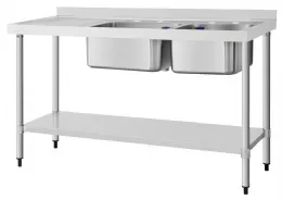 Plonge égouttoir à gauche inox 1500x600x900 mm - vogue - dy825 - Vogue - DY825