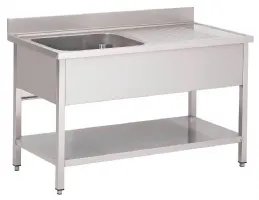 Plonge inox 430 1 bac à gauche 1600x700x850 mm - Gastro M - GN202 Plonge inox 430 1 bac à gauche 1600x700x850 mm - Gastro M - GN202