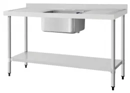 Plonge inox central double égouttoir 1500x600x900 mm - vogue - dy826 - Vogue - DY826