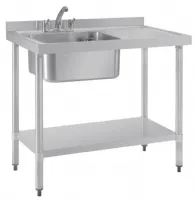 Plonge inox égouttoir à droite 1000x600x900 mm - vogue - dy820 - Vogue - DY820