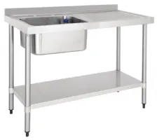 Plonge inox égouttoir à droite 1200x600x900 mm - vogue - dy823 - Vogue - DY823