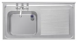 Photo 2 - Plonge inox égouttoir à droite 1200x600x900 mm - vogue - dy823 - Vogue - DY823