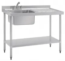 Photo 3 - Plonge inox égouttoir à droite 1200x600x900 mm - vogue - dy823 - Vogue - DY823