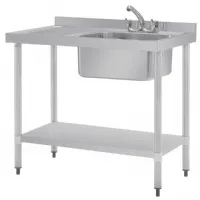 Photo 3 - Plonge inox égouttoir à gauche 1000x600x900 mm - vogue - dy821 - Vogue - DY821