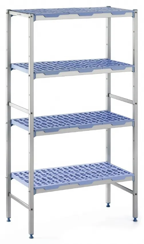 Rayonnage aluminium et polypropylène 4 étagères 890x500x1750 mm - tournus - gm613 - Tournus - GM613