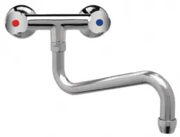 Robinet mélangeur bi-trou fixation murale col bas 250 mm - Gastro M - DY390