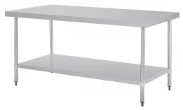 Table centrale en inox 304 avec étagère inférieure 1800x900x900 mm - vogue - gl279 - Vogue - GL279