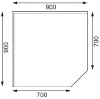 Photo 2 - Table d'angle inox 304 avec étagère 900x700x960 mm - vogue - gl278 - Vogue - GL278
