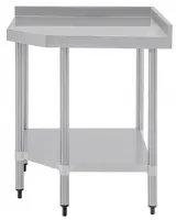 Photo 2 - Table d'angle inox 304 sans dosseret avec étagère 800x600x900 mm - vogue - cb907 - Vogue - CB907