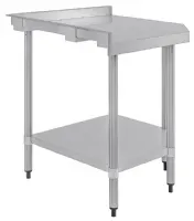 Photo 3 - Table d'angle inox 304 sans dosseret avec étagère 800x600x900 mm - vogue - cb907 - Vogue - CB907