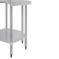 Photo 4 - Table d'angle inox 304 sans dosseret avec étagère 800x600x900 mm - vogue - cb907 - Vogue - CB907