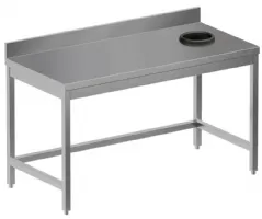 Table de débarrassage inox avec trou vide-ordures et dosseret 1000x700x850/880(+100) mm - diamond - ts1070d-st6 - Diamond - TS1070D-ST6 Table de débarrassage inox avec trou vide-ordures et dosseret 1000x700x850/880(+100) mm - diamond - ts1070d-st6 - Diamond - TS1070D-ST6