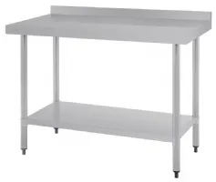Table de préparation en acier inoxydable 430 avec dosseret et étagère 1200x600x960 mm - vogue - t381 - Vogue - T381