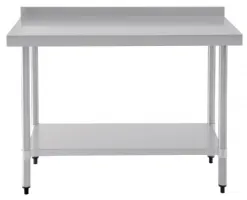 Photo 2 - Table de préparation en acier inoxydable 430 avec dosseret et étagère 1200x600x960 mm - vogue - t381 - Vogue - T381