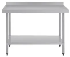 Photo 3 - Table de préparation en acier inoxydable 430 avec dosseret et étagère 1200x600x960 mm - vogue - t381 - Vogue - T381