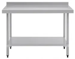 Photo 4 - Table de préparation en acier inoxydable 430 avec dosseret et étagère 1200x600x960 mm - vogue - t381 - Vogue - T381