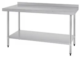 Table de préparation en acier inoxydable 430 avec dosseret et étagère 1500x600x960 mm - vogue - t382 - Vogue - T382