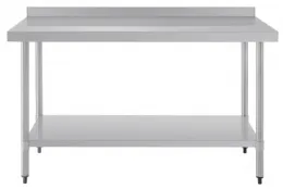 Photo 2 - Table de préparation en acier inoxydable 430 avec dosseret et étagère 1500x600x960 mm - vogue - t382 - Vogue - T382
