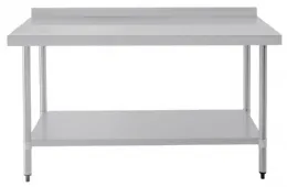 Photo 3 - Table de préparation en acier inoxydable 430 avec dosseret et étagère 1500x600x960 mm - vogue - t382 - Vogue - T382