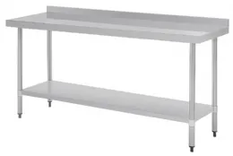 Photo 3 - Table de préparation en acier inoxydable 430 avec dosseret et étagère 1800x600x960 mm - vogue - t383 - Vogue - T383