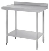 Table de préparation en acier inoxydable 430 avec dosseret et étagère 900x600x900 mm - vogue - t380 - Vogue - T380