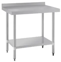 Photo 2 - Table de préparation en acier inoxydable 430 avec dosseret et étagère 900x600x900 mm - vogue - t380 - Vogue - T380