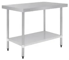 Table de préparation en inox 304 sans rebord avec étagère réglable 1200x600x900 mm - vogue - t376 - Vogue - T376