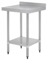 Table de préparation en inox 430 avec dosseret et étagère 600x600x960 mm - vogue - t379 - Vogue - T379