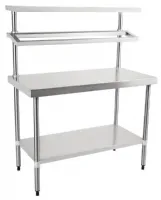 Table de préparation inox 304 avec dosseret et étagère 1200x600x1500 mm - vogue - cb908 - Vogue - CB908