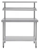 Photo 2 - Table de préparation inox 304 avec dosseret et étagère 1200x600x1500 mm - vogue - cb908 - Vogue - CB908