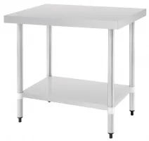 Table de préparation inox 304 sans rebord avec étagère 900x600x900 mm - vogue - t375 - Vogue - T375