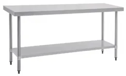 Photo 3 - Table de préparation inox 430 sans rebord avec étagère 1800x600x900 mm - vogue - t378 - Vogue - T378
