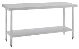 Photo 4 - Table de préparation inox 430 sans rebord avec étagère 1800x600x900 mm - vogue - t378 - Vogue - T378