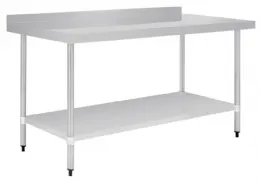 Table de travail en acier inoxydable avec dosseret et étagère 1800x700x900 mm - vogue - gj509 - Vogue - GJ509