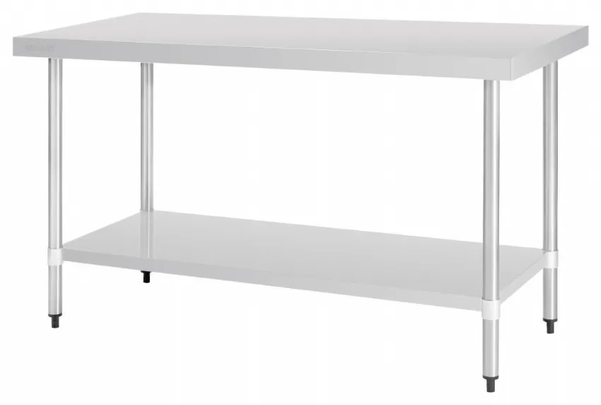Table de travail en inox 430 sans rebord avec étagère réglable 1500x700x900 mm - vogue - gj503 - Vogue - GJ503