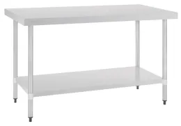Photo 3 - Table de travail en inox 430 sans rebord avec étagère réglable 1500x700x900 mm - vogue - gj503 - Vogue - GJ503