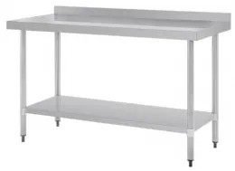 Table de travail inox 430 avec dosseret et étagère 1500x700x900 mm - Vogue - GJ508 - Vogue - GJ508