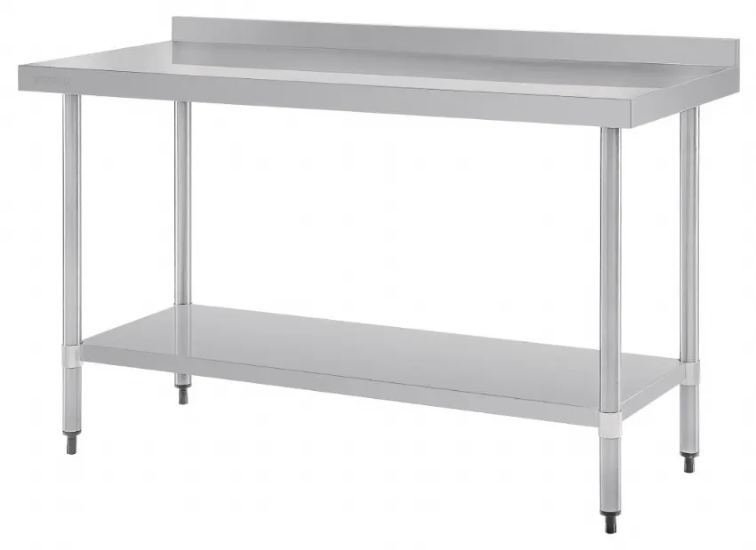 Table de travail inox 430 avec dosseret et étagère 1500x700x900 mm - vogue - gj508 - Vogue - GJ508