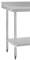 Photo 4 - Table de travail inox 430 avec dosseret et étagère 1500x700x900 mm - vogue - gj508 - Vogue - GJ508